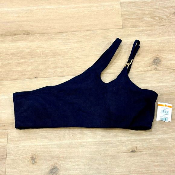 NWT* River Island Cut Out Asymmetric Black Bikini Top - Size 18 - Picture 2 of 6